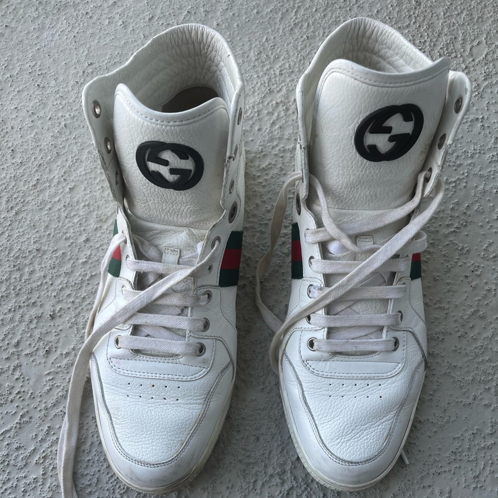 White high top Gucci sneakers